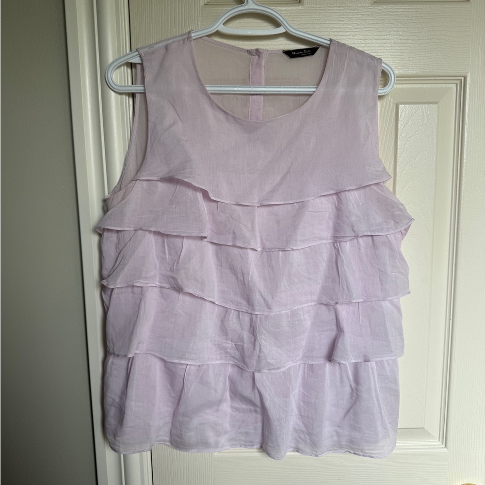 Lavender Sleeveless Ruffle Top